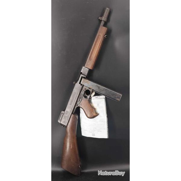 PISTOLET MITRAILLEUR THOMPSON MODELE M1 A1 45ACP NEUTRALISATION UE CULASSE MOBILE 2eme GM U.S.A. Cat