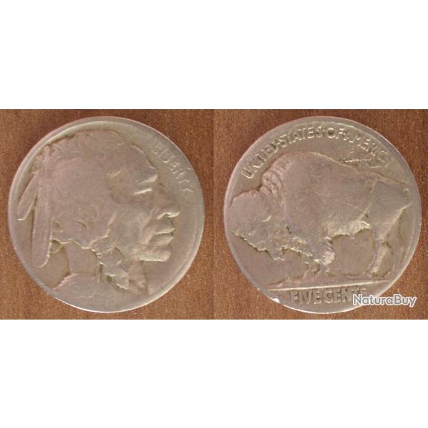 USA 5 Cents 1919 Mint E United States America Buffalo Cent Dollar Piece Etats Unis Dollars
