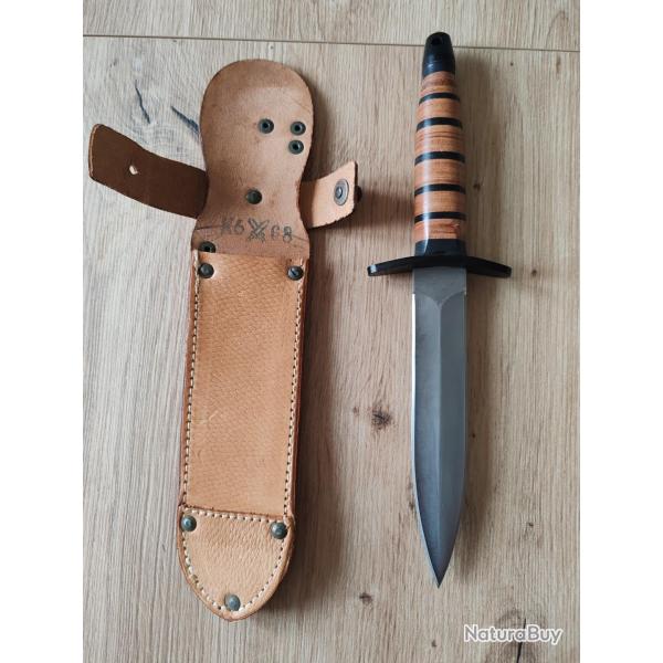 COUTEAU DE COMBAT TCH�QUE,ETUI CUIR