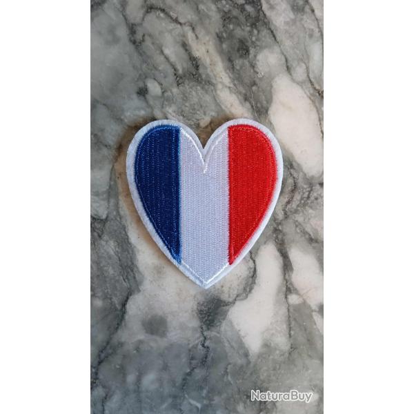 Patch drapeau france coeur livraison offerte