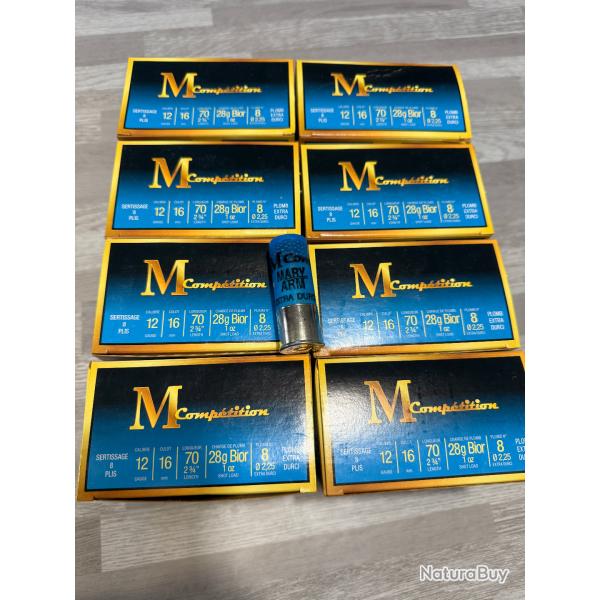 8 boites de 25 cartouches ball-trap M-Comptition MARYARM .....enchre 1 euro