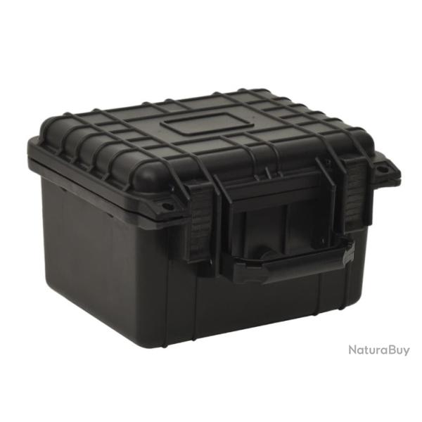 Valise vol portable PP noire 27x25x18 cm tanche avec mousse