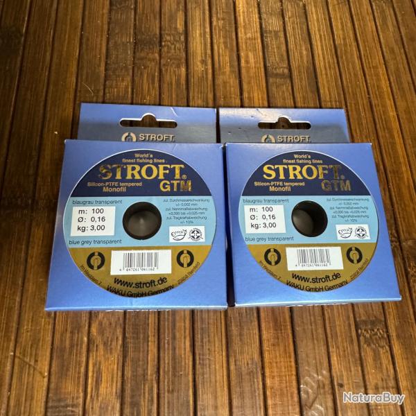 DESTOCKAGE P�CHE LOT DE DEUX BONINES FILS STROFT GTM 100 m 0,16 mm 3 kg