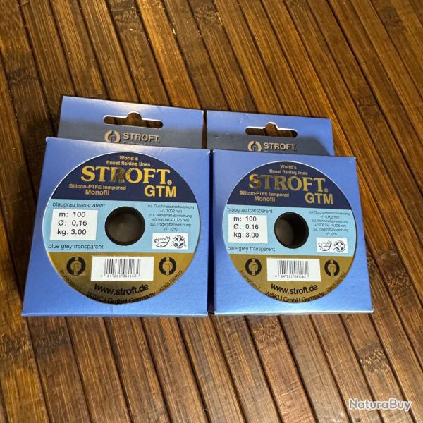 DESTOCKAGE P�CHE LOT DE DEUX BONINES FILS STROFT GTM 100 m 0,20 mm 4,20 kg
