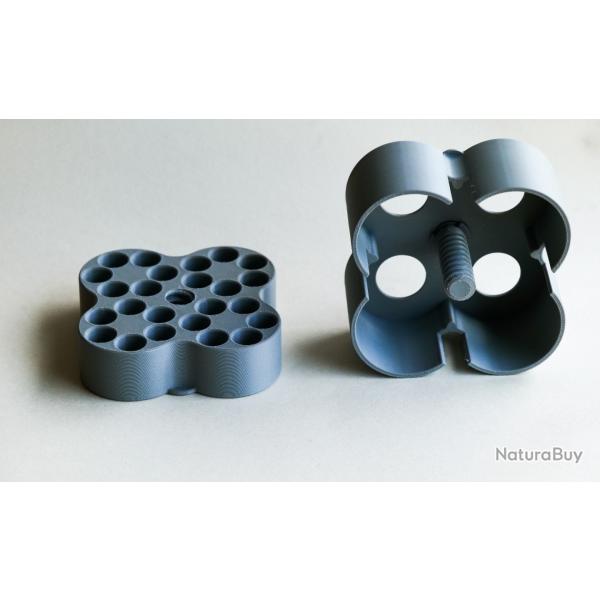 Boite de rangement pour speedloader de revolver 38 special ou 357 mag (4x)