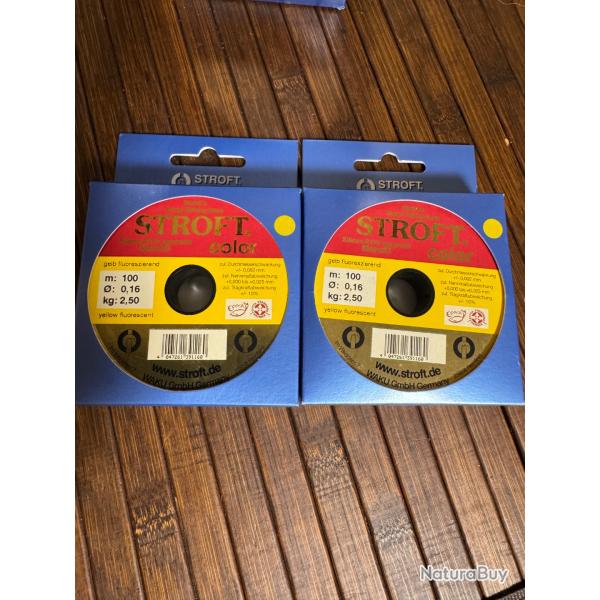 DESTOCKAGE P�CHE LOT DE DEUX BOBINES FILS STROFT COLOR 100 m 0,16 mm 2,50 kg