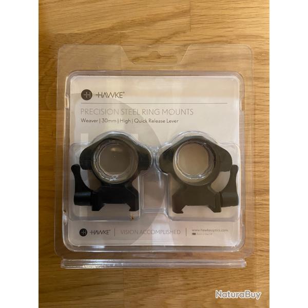 Colliers HAWKE prcision diam.30mm weaver haut amovible