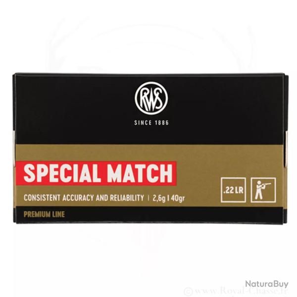 50 balles SPECIAL MATCH 22LR 40GRS RWS