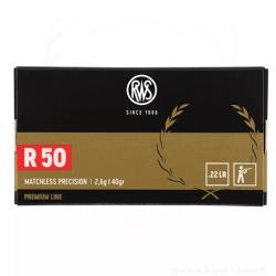 50 balles RWS R50 Cal.22Lr - 40Grs RWS