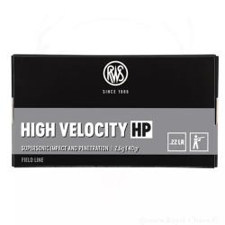 50 balles HIGH VELOCITY HP Cal. 22LR 40 GRS RWS