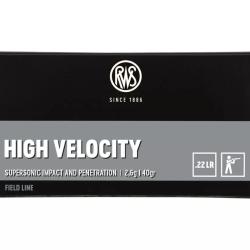 50 balles HIGH VELOCITY Cal.22Lr 40Grs RWS
