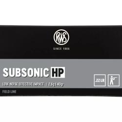 50 balles SUBSONIC HP 22LR 40GRS RWS