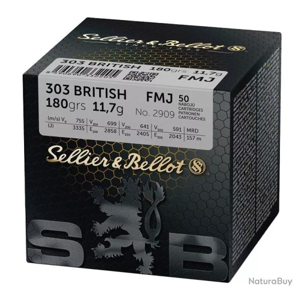 50 balles FMJ Cal.303 British 180Grs S&B