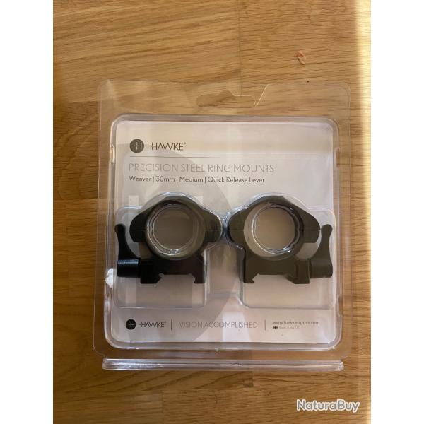 Colliers HAWKE prcision diamtre 30mm weaver medium amovible