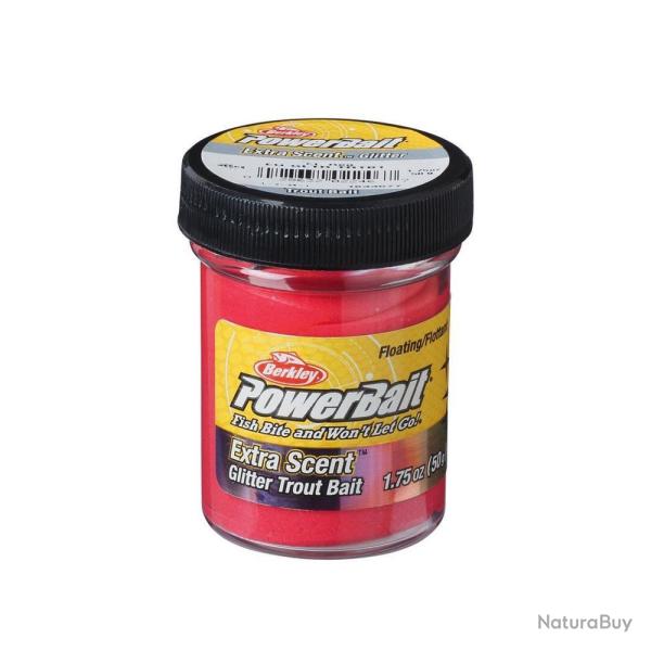 Berkley PowerBait Pte  Truite Glitter Fluo Rouge - 50g (1.75 oz)