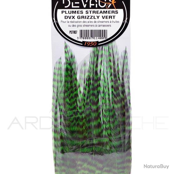 Plumes streamers DEVAUX Grizzly vert