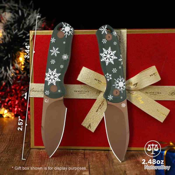 Couteau Kizer Drop Bear Fix Christmas Lame Acier D2 Manche G10 Etui Kydex KI1094MC1