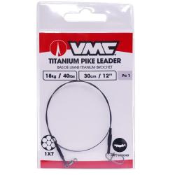 Bas de Ligne VMC Titanium Pike Leader 30cm 18kg A l'unit&eacute;