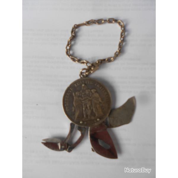 Pendentif Argent pi�ce de 5 Franc