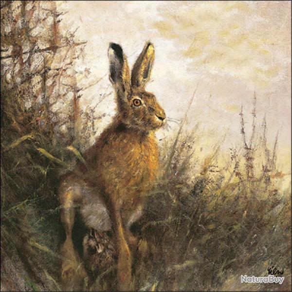 SERVIETTE PORTRAIT DE LIEVRE - AMBIENTE
