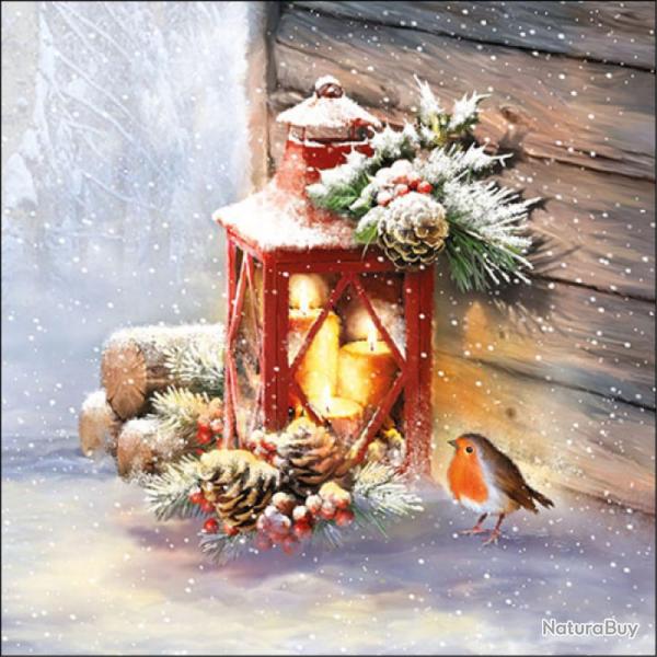 SERVIETTE OISEAU & LANTERNE - AMBIENTE