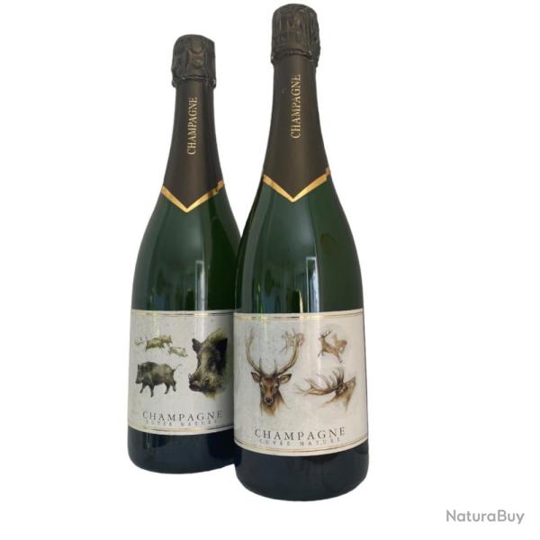COFFRET BOUTEILLES DE CHAMPAGNES CERF & SANGLIER - 0.0080 - CHAMPAGNE PAUL POTHELET
