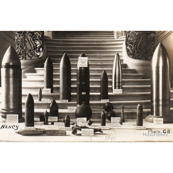 CPA photo militaire - Exposition d'obus � l'H�tel de Ville de Nancy  N�4316