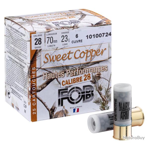 Cartouche de chasse sans plomb FOB Sweet Copper cal. 28 HP N�6 cal. 28 bte de 25
