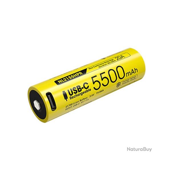 Batterie Nitecore NL2155HPR 5500mAh 3.6V li-ion protge Haute Performance - port USB-C