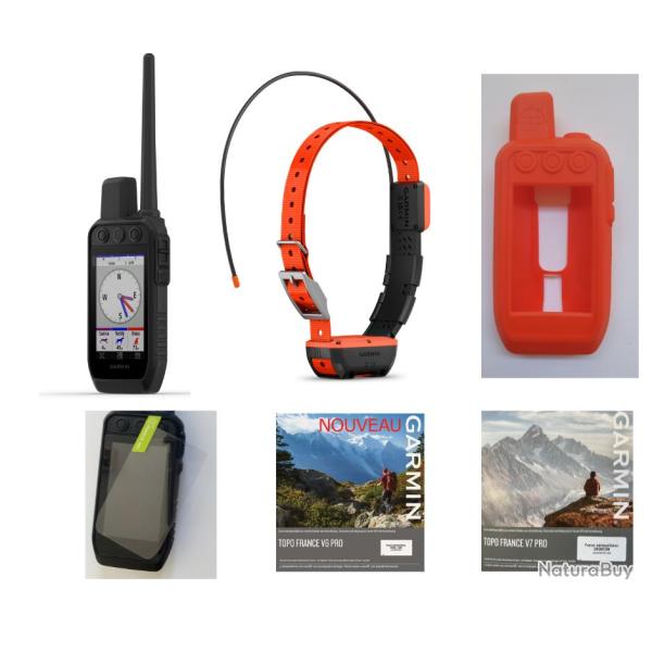 Garmin pack Alpha 300F avec collier T20 + topographie Garmin + verre tremp� + coque+ACUFA