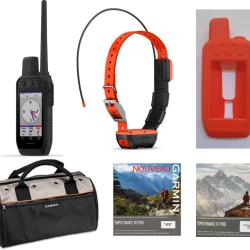 Garmin pack Alpha 300F avec collier T20 + coque silicone + verre tremp&eacute; + sac + carte topographique 