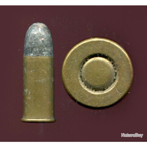 10.6 mm pour revolver Espagnol  Mle 1884 - RARE - balle plomb arrondie - grosse amorce laiton plate