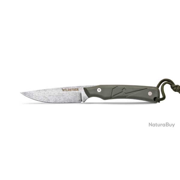 Wildsteer Couteau TROLL - Lame Stonewash Kaki 14C28N - Compact, Lger et Polyvalent