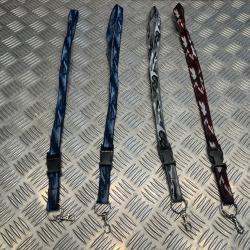 lot 4 collier sangle porte cles cou style camo