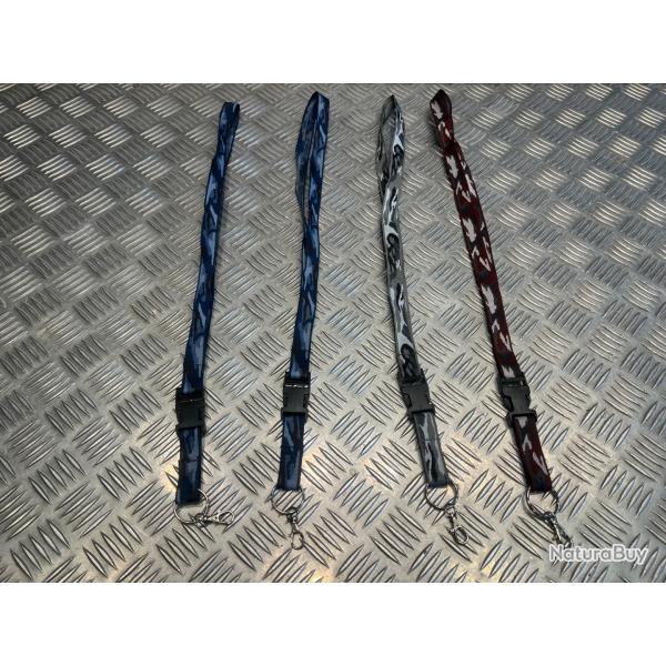 lot 4 collier sangle porte cles cou style camo