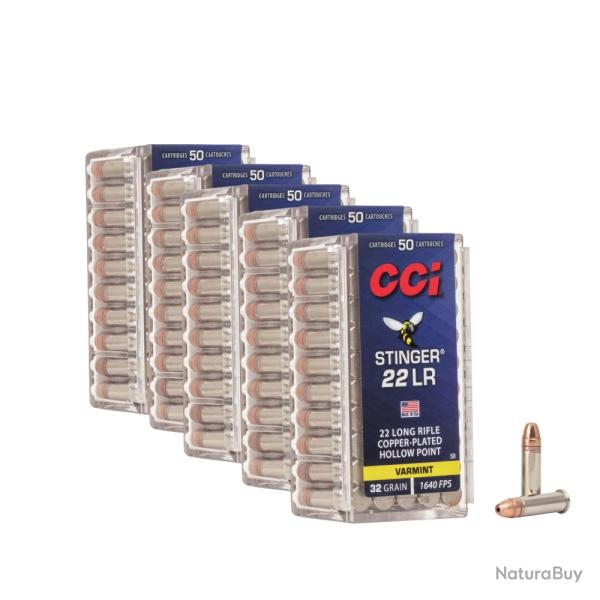 250 BALLES CCI 22LR STINGER 32GR CUIVREE bf