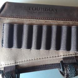 REPOSE-JOUE AVEC CARTOUCHI&Egrave;RE DROITIER - EN TOILE ET CUIR - TOURBON