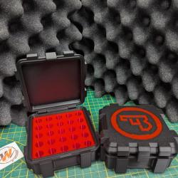 Boite de rangement logo CZ munition 9mm PARA capacit&eacute; 20, 25, 50 et 100cartouches CUSTOMISABLE