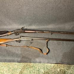 Lot fusil a broche cal 28 et fusil a silex xviiième pour pièces 1 euro sans prix de réserve !!!