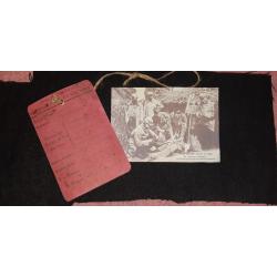 Etiquette cartonnée Blessé Français 1914/1915 Rouge ou Beige jaunâtre Belle Repro