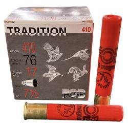 CARTOUCHES DE CHASSE AU PETIT GIBIER EN CALIBRE .410 MAGNUM - N 6 - FOB