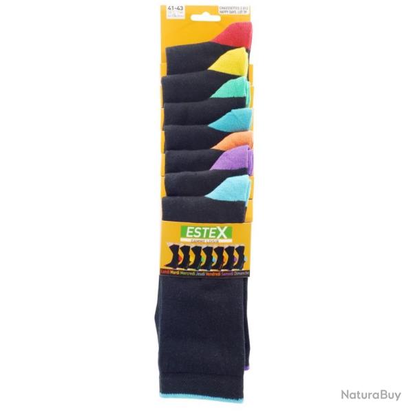 LOT DE 7 PAIRES DE CHAUSSETTES SEMAINIERS - 44/46 - ESTEX