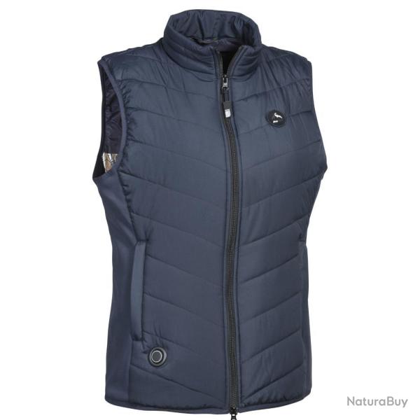 GILET DE CHASSE FEMME CHAUFFANT HYBRIDE BLEU PROHUNT