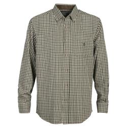 CHEMISE DE CHASSE ENFANT A CARREAUX MARRON VERT PERCUSSION