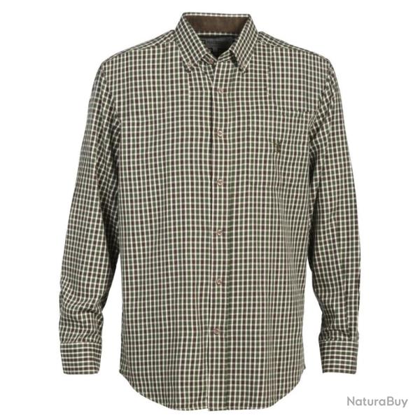 CHEMISE DE CHASSE ENFANT A CARREAUX MARRON VERT PERCUSSION