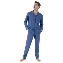 PYJAMA HOMME BOUTONNE JERSEY MARINE - M - DAMARTSPORT