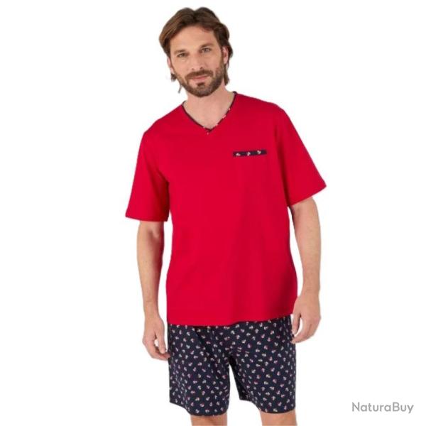 PYJASHORT HOMME JERSEY CRIMSON ROUGE - L - DAMARTSPORT