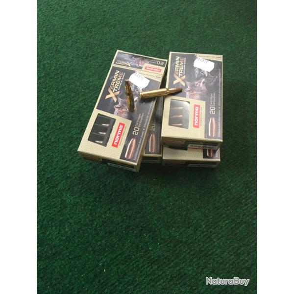 Lot de 80 Balles Calibre 222Rem NORMA VERMIN XTREM 55 grains (3,9 grammes)