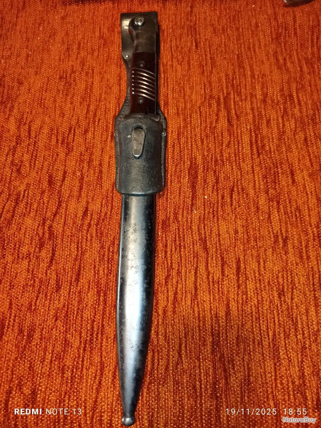 Magnifique Ba onnette Allemande 98k 1943 mono Matricule Avec Gousset magnifique-ba-onnette-allemande-98k-1943-mono-matricule-avec-gousset