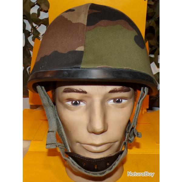 CASQUE MILITAIRE LOURD MODELE F1 DE L'ARMEE FRANCAISE DE 1988  , FABRICATION FRANCAISE  DUNOIS  A